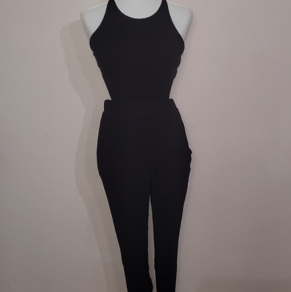 Free People Black Sleeveless Jumpsuit